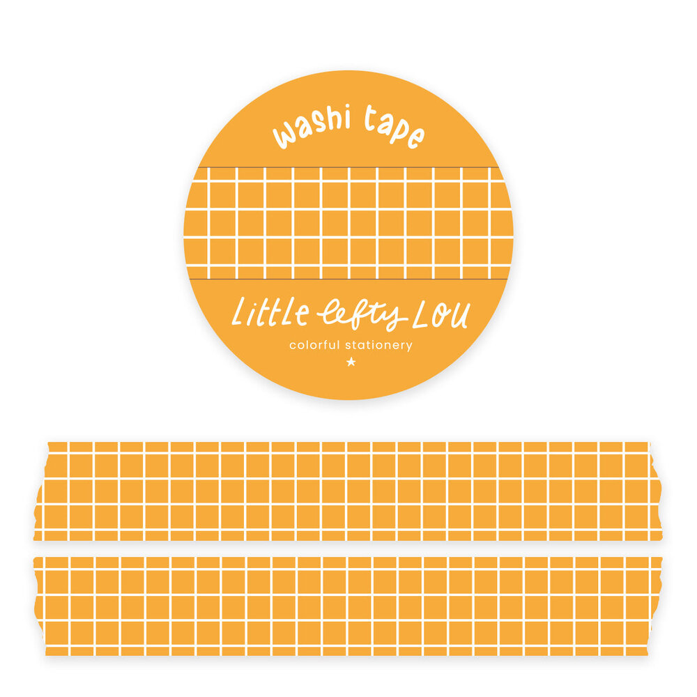 Little Lefty Lou Ochre Yellow Grid Washi Tape Little Lefty Lou Ochre Yellow Grid Washi Tape