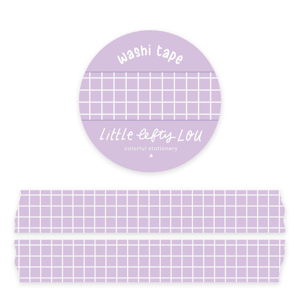 Little Lefty Lou Lilac Grid Washi Tape Little Lefty Lou Lilac Grid Washi Tape