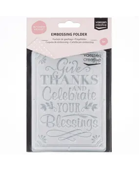 Vaessen Creative Embossing Folder Give Thanks Celebrate (100605-228)*