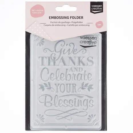 Vaessen Creative Embossing Folder Give Thanks Celebrate (100605-228)