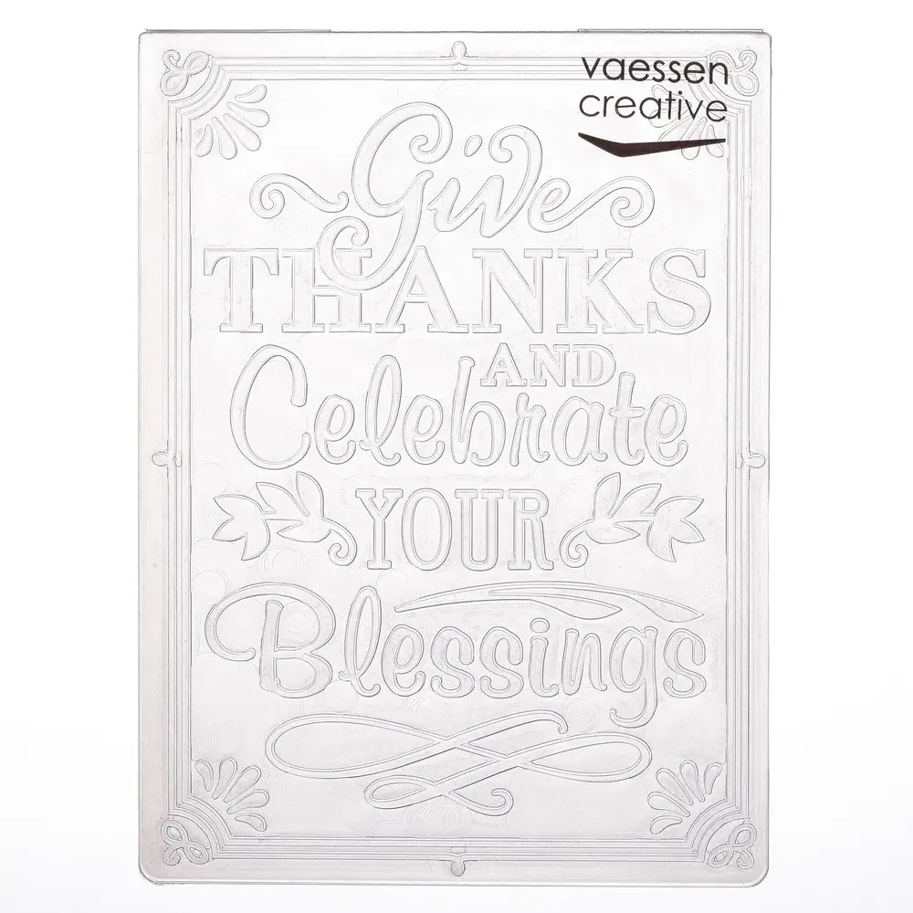 Vaessen Creative Embossing Folder Give Thanks Celebrate (100605-228)