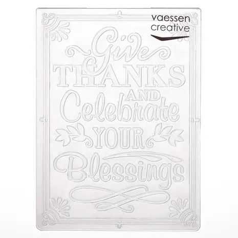 Vaessen Creative Embossing Folder Give Thanks Celebrate (100605-228)