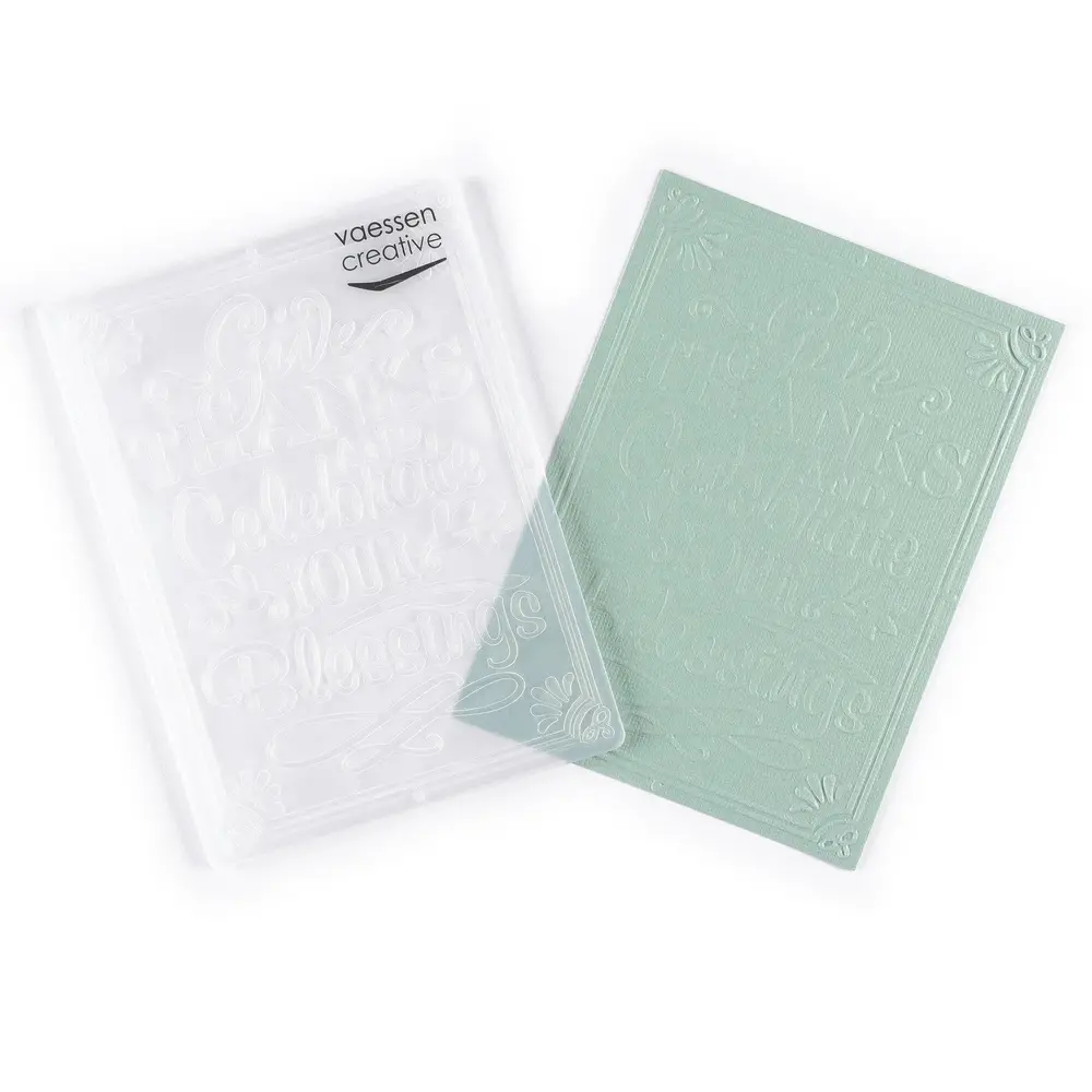 Vaessen Creative Embossing Folder Give Thanks Celebrate (100605-228)