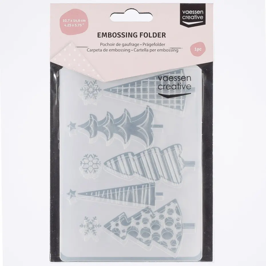 Vaessen Creative Cirkel Embossing Folder, 14,6 x 10,8 x 0,5 cm, 1 stuk, voor verjaardag, geboorte, kerstkaarten en papierambachten