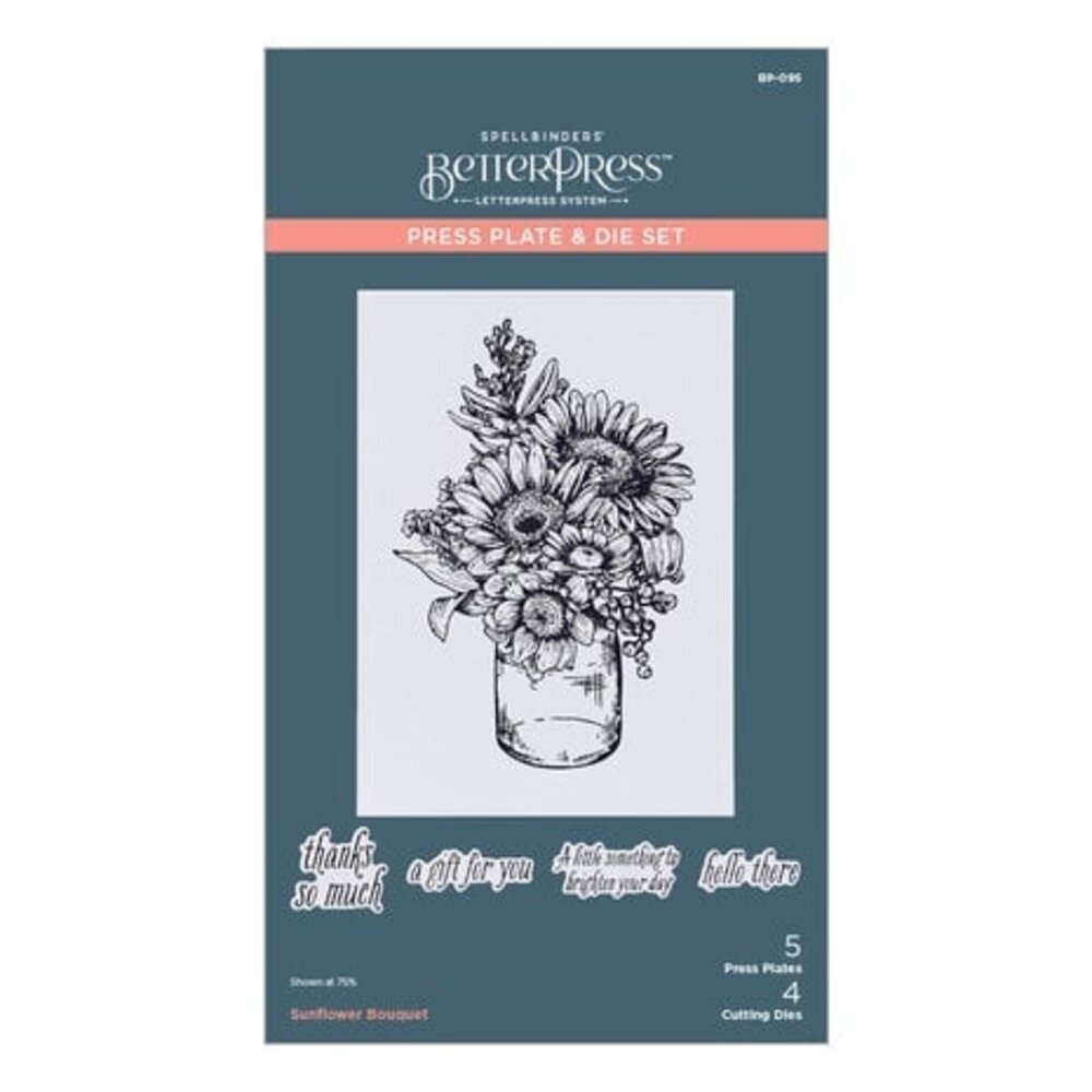 Spellbinders Serenade of Autumn Sunflower Bouquet Press Plate & Die Set (BP-095)