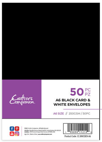 Crafter's Companion Card & Envelopes A6 Black/White (50pcs) (CC-BWCBEN-A6) Crafter's Companion Card & Envelopes A6 Black/White (50pcs) (CC-BWCBEN-A6)