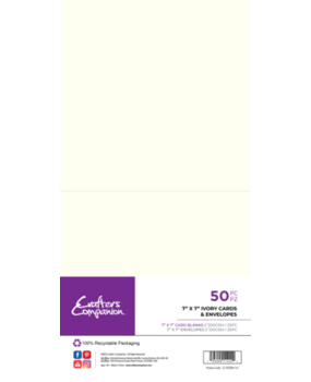 Crafter's Companion Card & Envelopes 7x7 Inch Ivory (50pcs) (CC-IVCBEN-7x7) Crafter's Companion Card & Envelopes 7x7 Inch Ivory (50pcs) (CC-IVCBEN-7x7)