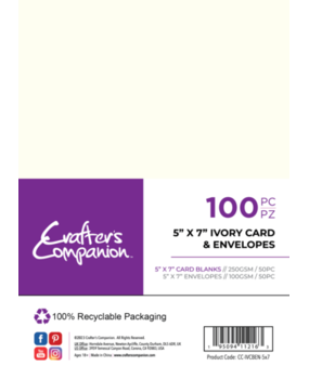 Crafter's Companion Card & Envelopes 5x7 Inch Ivory (100pcs) (CC-IVCBEN-5x7) Crafter's Companion Card & Envelopes 5x7 Inch Ivory (100pcs) (CC-IVCBEN-5x7)