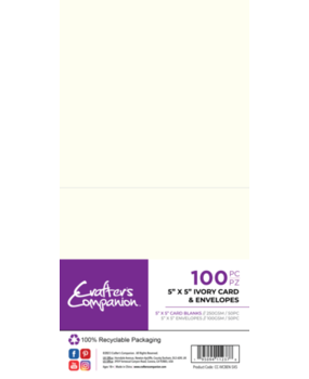 Crafter's Companion Cards & Envelopes 5x5 Inch Ivory (100pcs) (CC-IVCBEN-5X5) Crafter's Companion Cards & Envelopes 5x5 Inch Ivory (100pcs) (CC-IVCBEN-5X5)