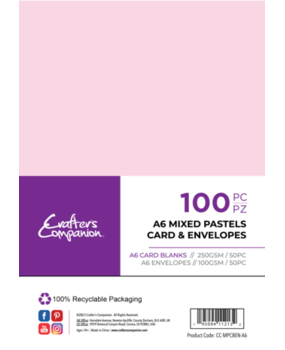 Crafter's Companion Card & Envelopes A6 Mixed Pastels (100pcs) (CC-MPCBEN-A6) Crafter's Companion Card & Envelopes A6 Mixed Pastels (100pcs) (CC-MPCBEN-A6)