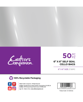 Crafter's Companion Self Seal Cello Bags 6x6 Inch (50pcs) (CC-CELB-6x6)