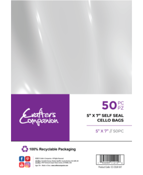 Crafter's Companion Self Seal Cello Bags 5x7 Inch (50pcs) (CC-CELB-5X7) Crafter's Companion Self Seal Cello Bags 5x7 Inch (50pcs) (CC-CELB-5X7)