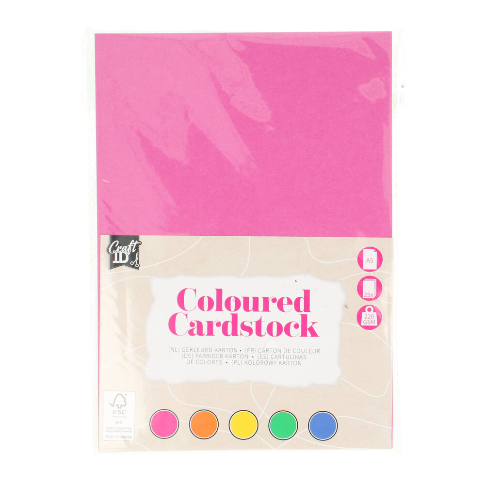 Craft ID Coloured Cardboard A5 Brights (CR0034/GE) Craft ID Coloured Cardboard A5 Brights (CR0034/GE)