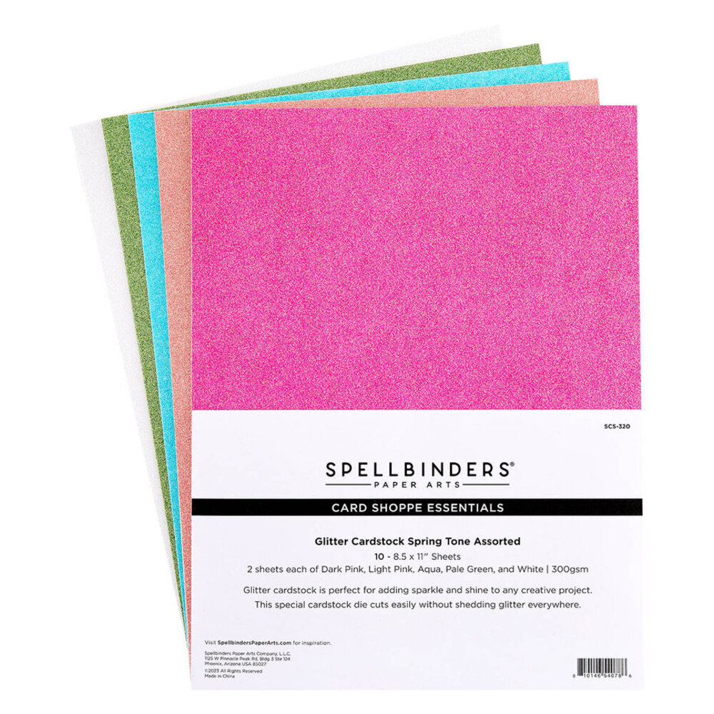 Spellbinders Spring Tones Glitter Cardstock 8.5x11 Inch (SCS-320)