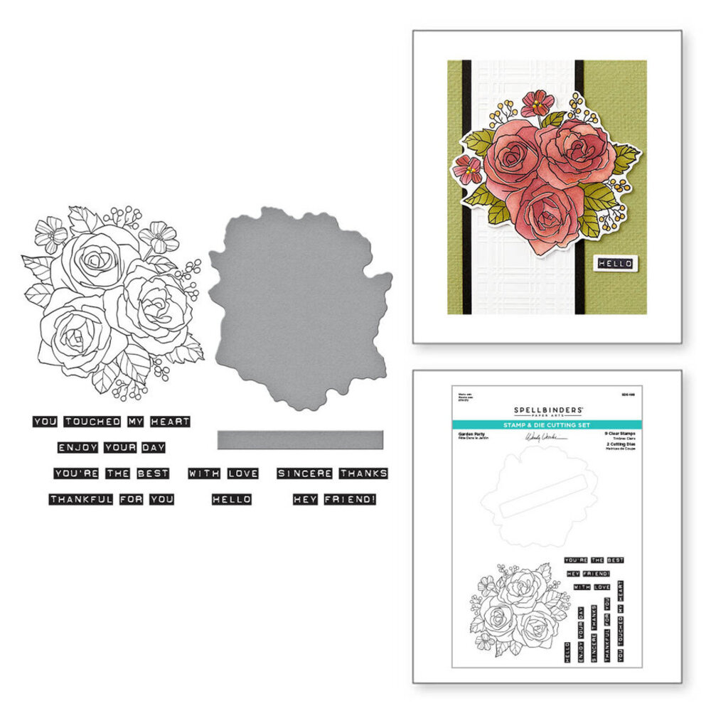 Spellbinders Garden Party Clear Stamp & Die Set (SDS-188) Spellbinders Garden Party Clear Stamp & Die Set (SDS-188)