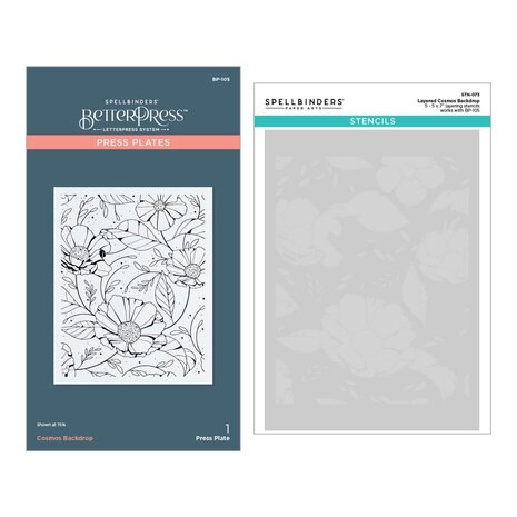 Spellbinders Pressed Posies Cosmos Backdrop Bundle (BD-0822) Spellbinders Pressed Posies Cosmos Backdrop Bundle (BD-0822)