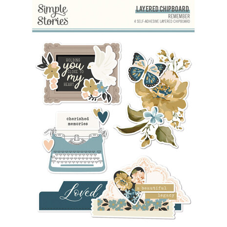 Simple Stories Remember Layered Chipboard (21523)