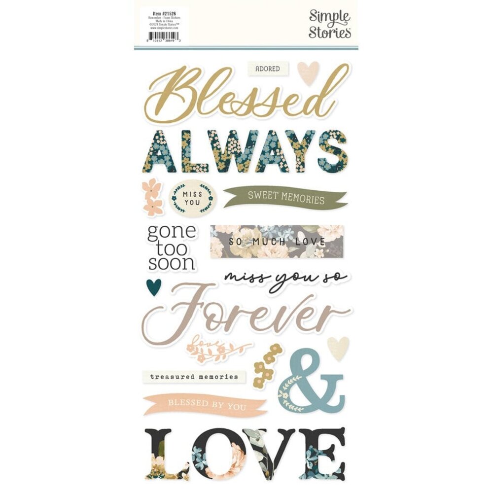 Simple Stories Remember Foam Stickers (21526) Simple Stories Remember Foam Stickers (21526)