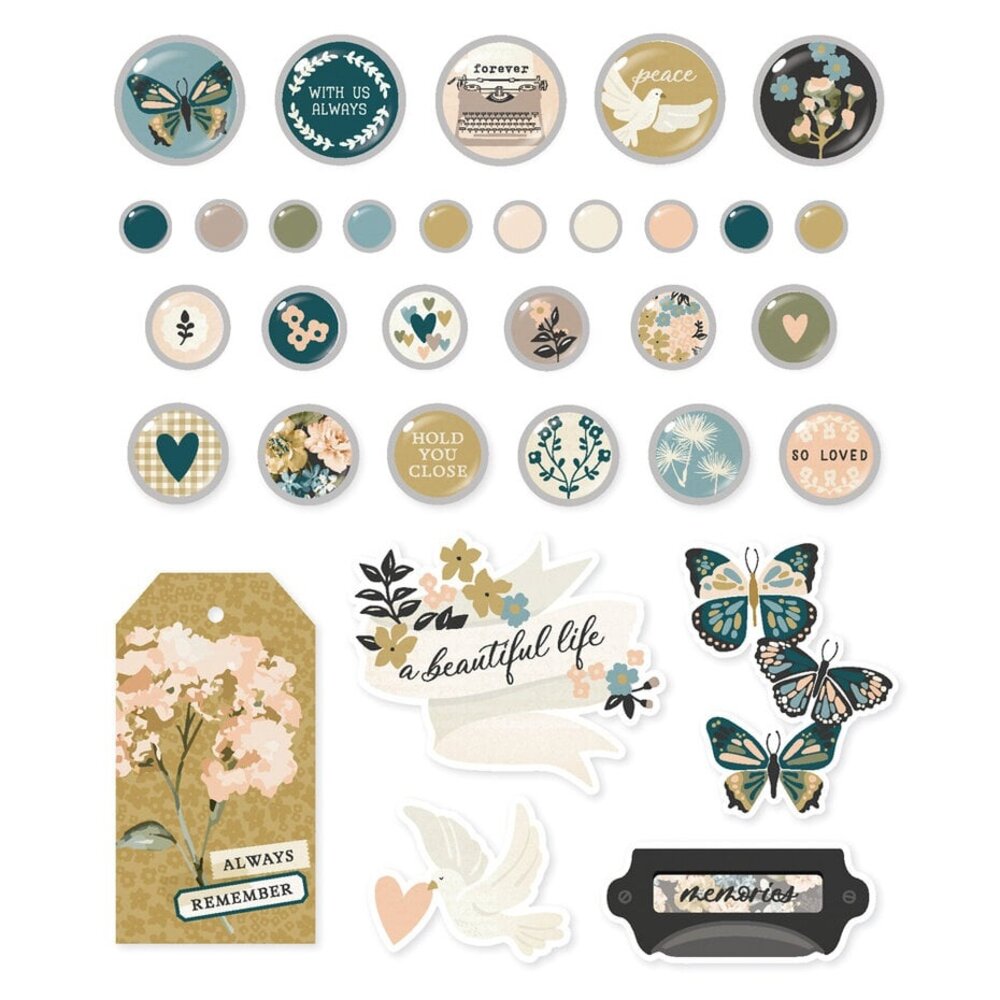 Simple Stories Remember Decorative Brads (21527)