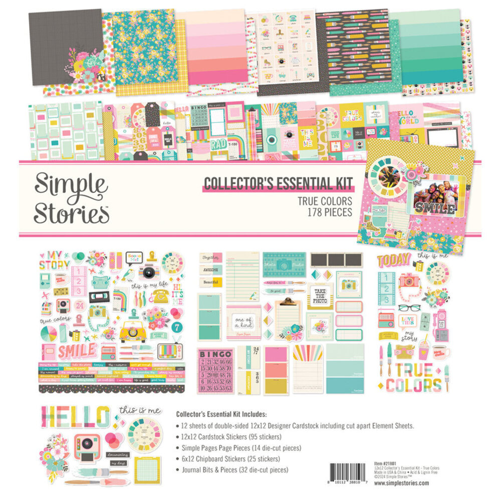Simple Stories True Colors 12x12 Inch Collector's Essential Kit (21801) Simple Stories True Colors 12x12 Inch Collector's Essential Kit (21801)