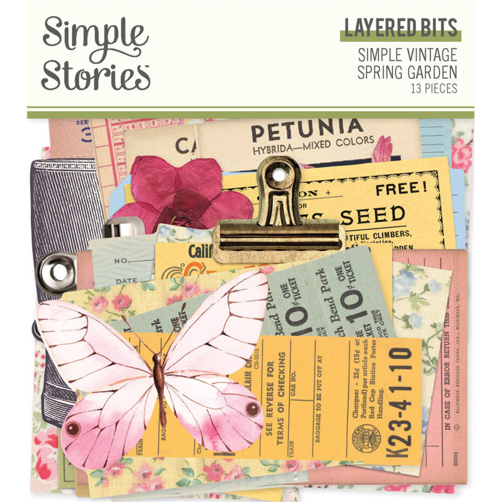 Simple Stories Simple Vintage Spring Garden Layered Bits (21726) Simple Stories Simple Vintage Spring Garden Layered Bits (21726)