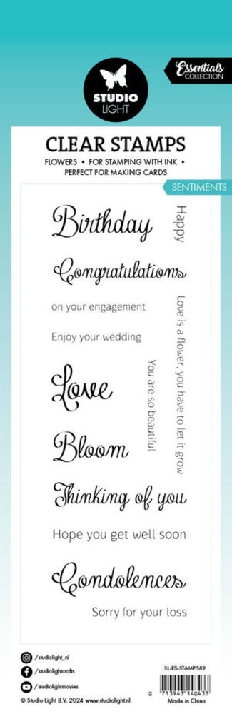 Studio Light Essentials Clear Stamps Sentiments (SL-ES-STAMP589) Studio Light Essentials Clear Stamps Sentiments (SL-ES-STAMP589)