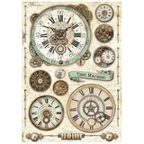 Stamperia Voyages Fantastiques Clock Rice Paper A4 (DFSA4838)