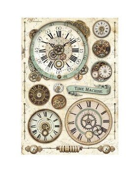 Stamperia Voyages Fantastiques Clock Rice Paper A4 (DFSA4838) Stamperia Voyages Fantastiques Clock Rice Paper A4 (DFSA4838)