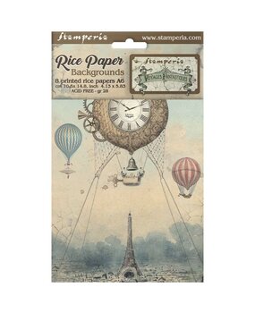 Stamperia Voyages Fantastiques Rice Paper Backgrounds A6 (DFSAK6015) Stamperia Voyages Fantastiques Rice Paper Backgrounds A6 (DFSAK6015)