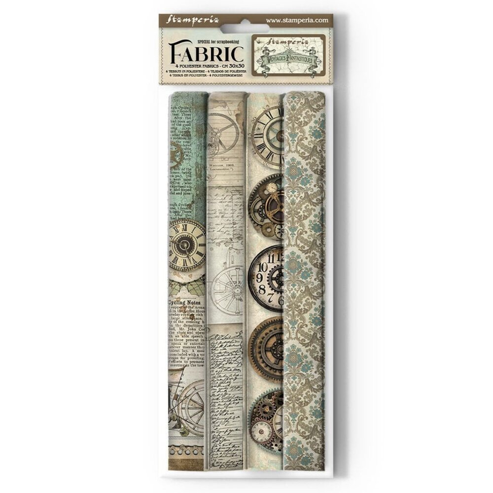 Stamperia Voyages Fantastiques 12x12 Inch Fabric Sheets (SBPLT22) Stamperia Voyages Fantastiques 12x12 Inch Fabric Sheets (SBPLT22)
