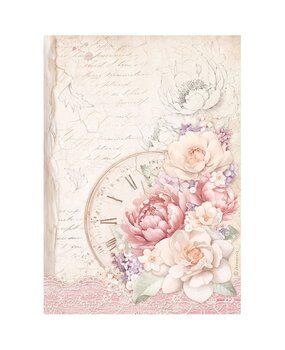 Stamperia Romance Forever Clock Rice Paper A4 (DFSA4831) Stamperia Romance Forever Clock Rice Paper A4 (DFSA4831)