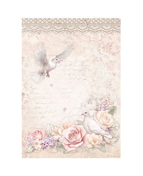 Stamperia Romance Forever Doves Rice Paper A4 (DFSA4834) Stamperia Romance Forever Doves Rice Paper A4 (DFSA4834)