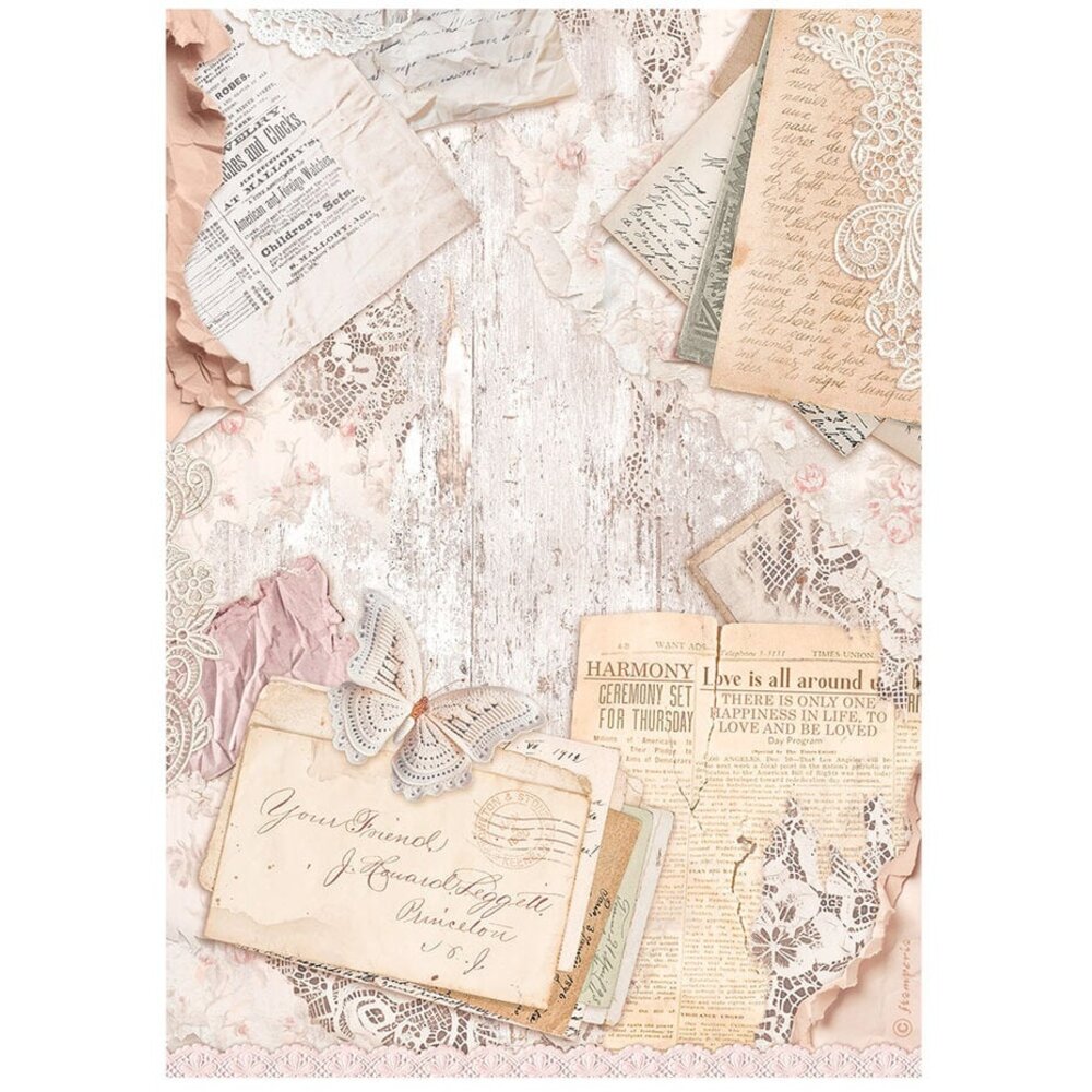 Stamperia Romance Forever Letters Rice Paper A4 (DFSA4836)