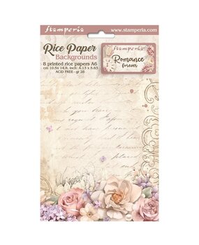 Stamperia Romance Forever Rice Paper Backgrounds A6 (DFSAK6014) Stamperia Romance Forever Rice Paper Backgrounds A6 (DFSAK6014)