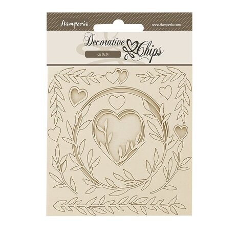 Stamperia Romance Forever Decorative Chips Hearts (SCB200)