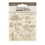 Stamperia Romance Forever Decorative Chips Quotes (SCB202)*