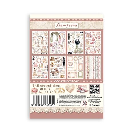 Stamperia Romance Forever A5 Washi Pad (SBW02)