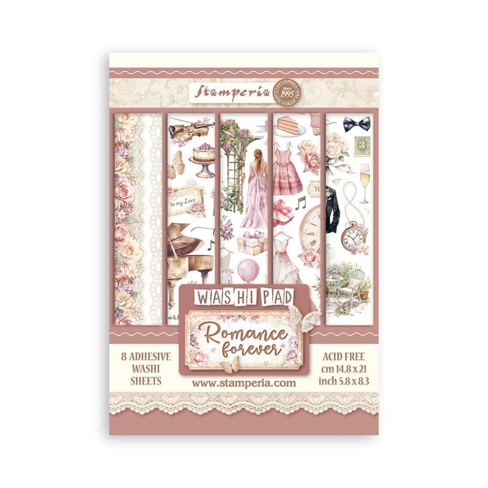 Stamperia Romance Forever A5 Washi Pad (SBW02)