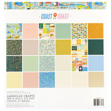American Crafts Coast-to-Coast 12x12 Inch Paper Pad (34025928) American Crafts Coast-to-Coast 12x12 Inch Paper Pad (34025928)