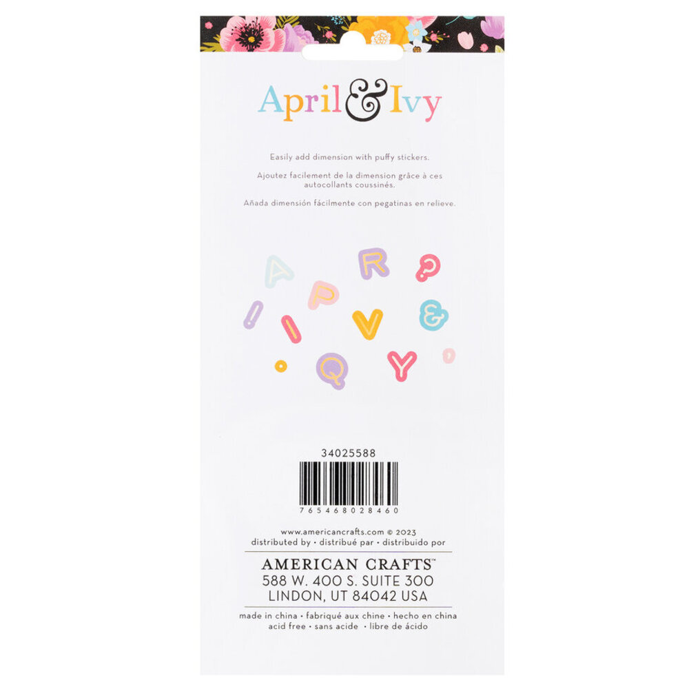 American Crafts April and Ivy Puffy Stickers Alpha (34025588) American Crafts April and Ivy Puffy Stickers Alpha (34025588)