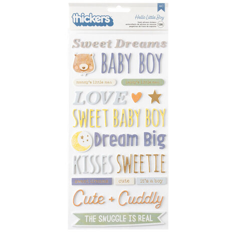 American Crafts Hello Little Boy Thickers Phrase (34030018) American Crafts Hello Little Boy Thickers Phrase (34030018)