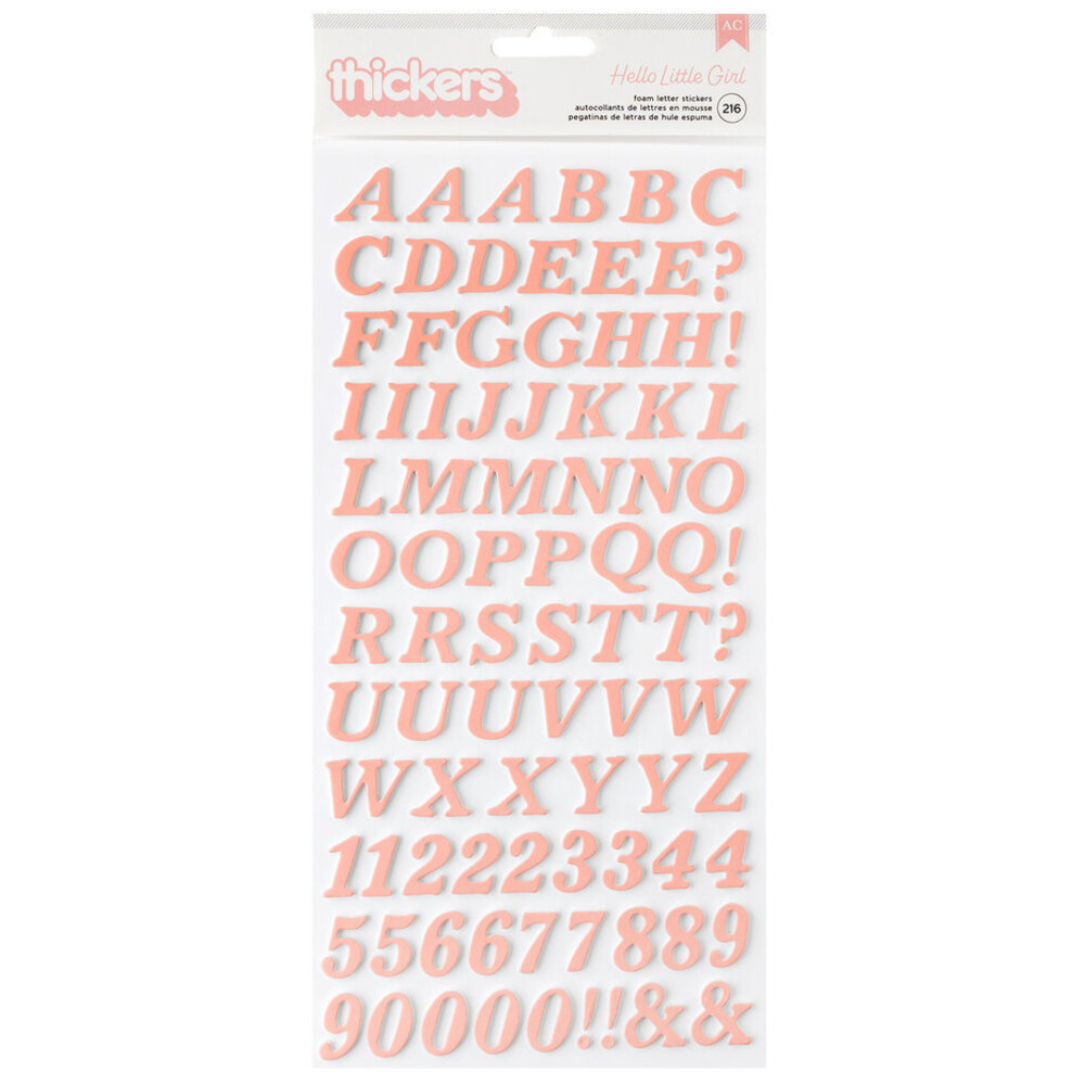 American Crafts Hello Little Girl Thickers Alpha (34030043)