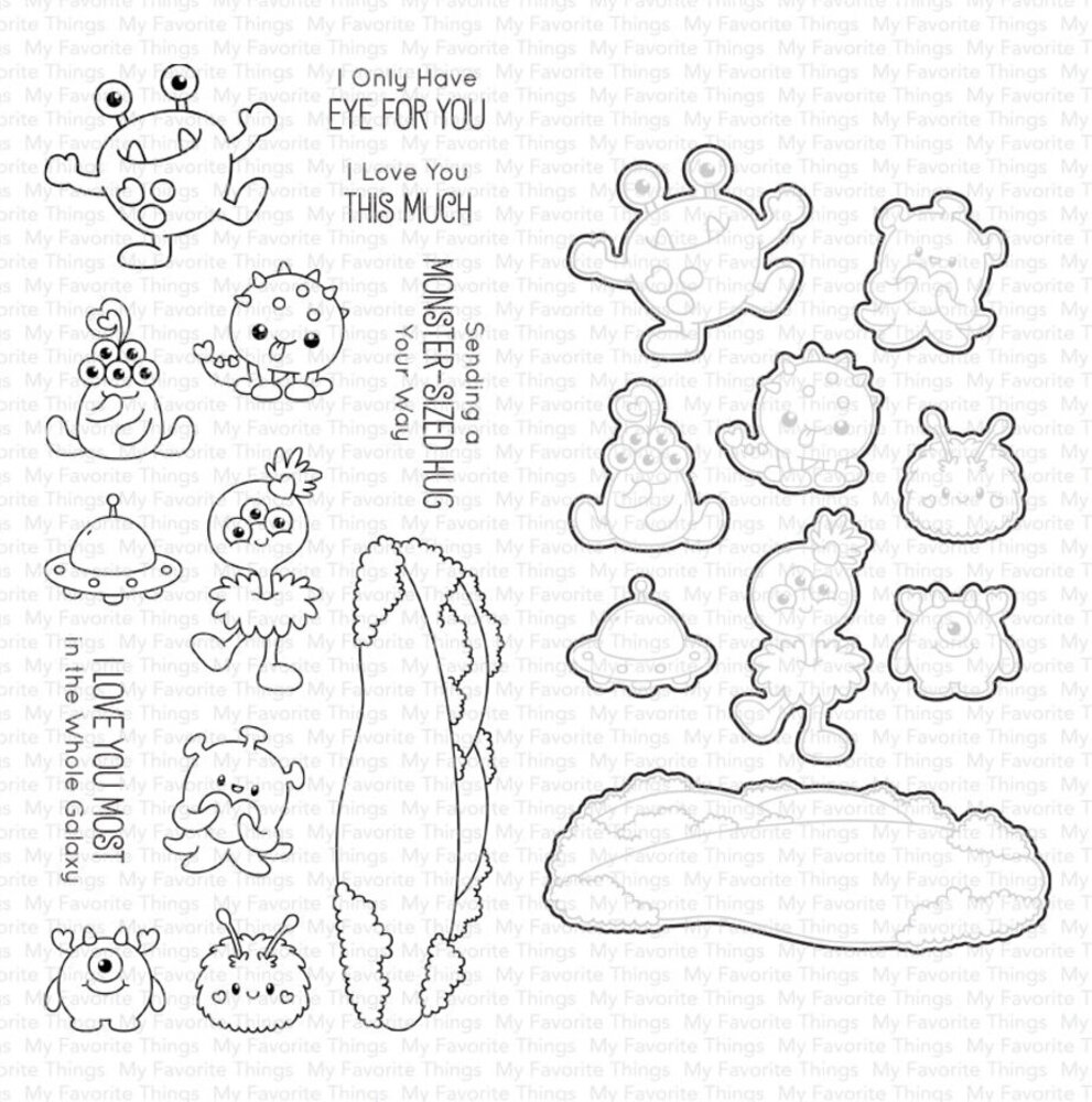 My Favorite Things Monster Love Stamp & Die Duo (DUO-005) My Favorite Things Monster Love Stamp & Die Duo (DUO-005)