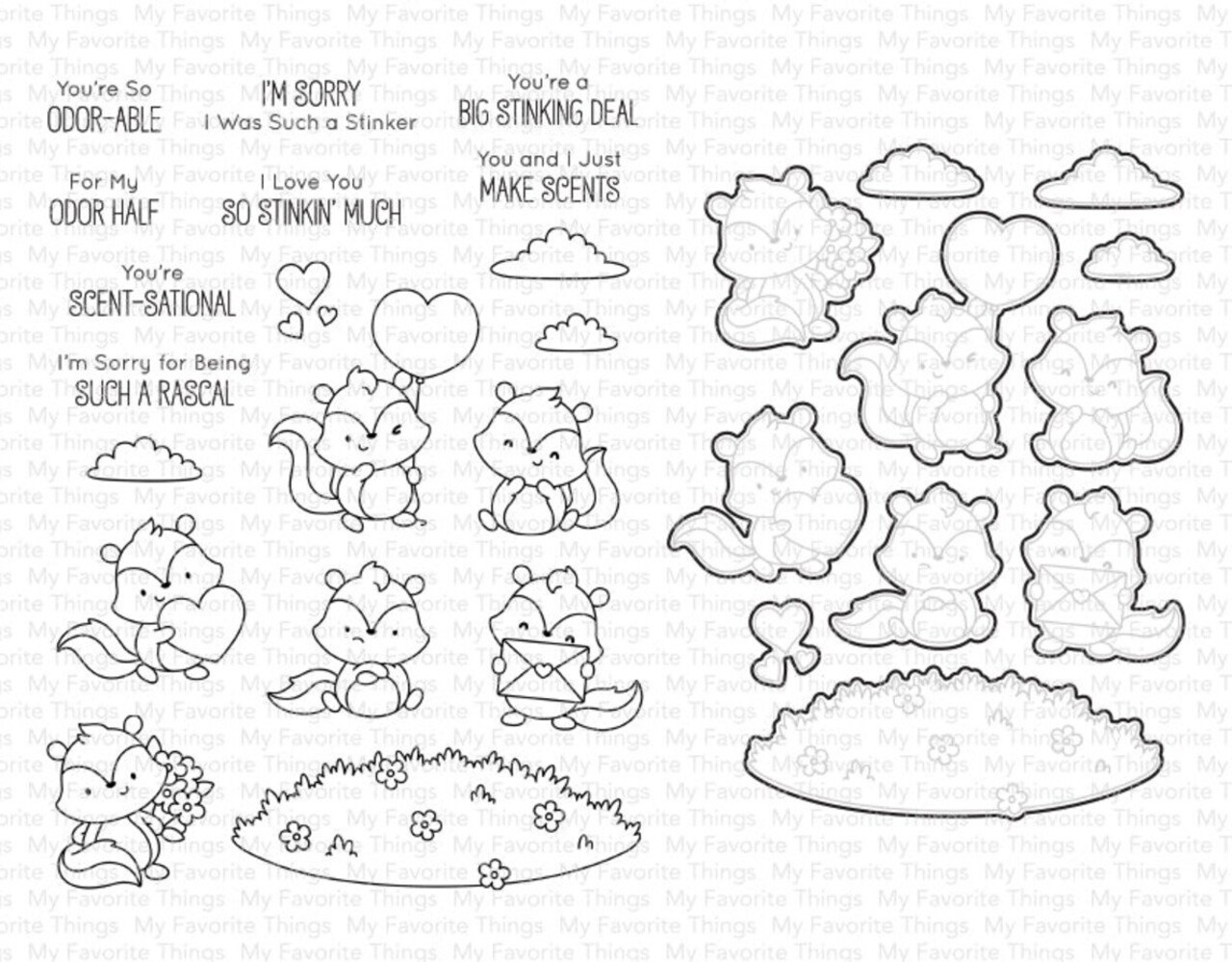 My Favorite Things Scent-sational Skunks Stamp & Die Duo (DUO-007) My Favorite Things Scent-sational Skunks Stamp & Die Duo (DUO-007)