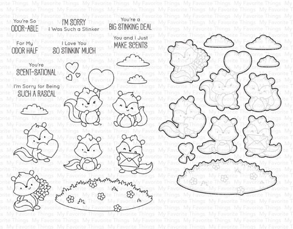 My Favorite Things Scent-sational Skunks Stamp & Die Duo (DUO-007) My Favorite Things Scent-sational Skunks Stamp & Die Duo (DUO-007)