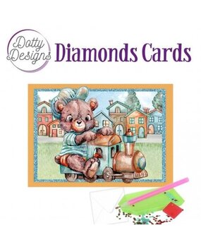 Find It Trading Diamond Cards Set Teddybear on Train (DDDC1168)