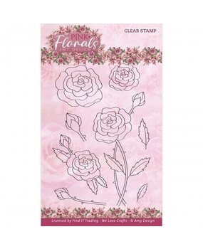 Amy Design Pink Florals Clear Stamp Set Rose (ADCS10078) Amy Design Pink Florals Clear Stamp Set Rose (ADCS10078)