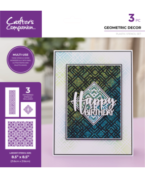 Crafter's Companion Geometric Décor Multi-Use Stencil Set (CC-STEN-GEOMDEC)