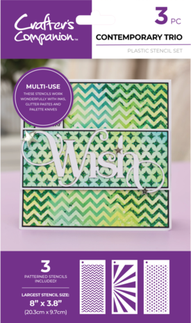 Crafter's Companion Contemporary Trio Multi-Use Stencil Set (CC-STEN-CONTRIO)