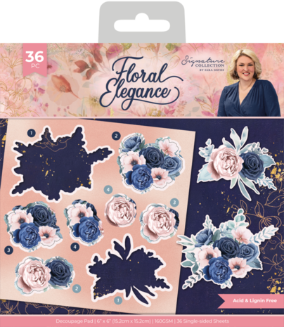 Crafter's Companion Floral Elegance 6x6 Inch Decoupage Pad (S-FE-DPAD6) Crafter's Companion Floral Elegance 6x6 Inch Decoupage Pad (S-FE-DPAD6)
